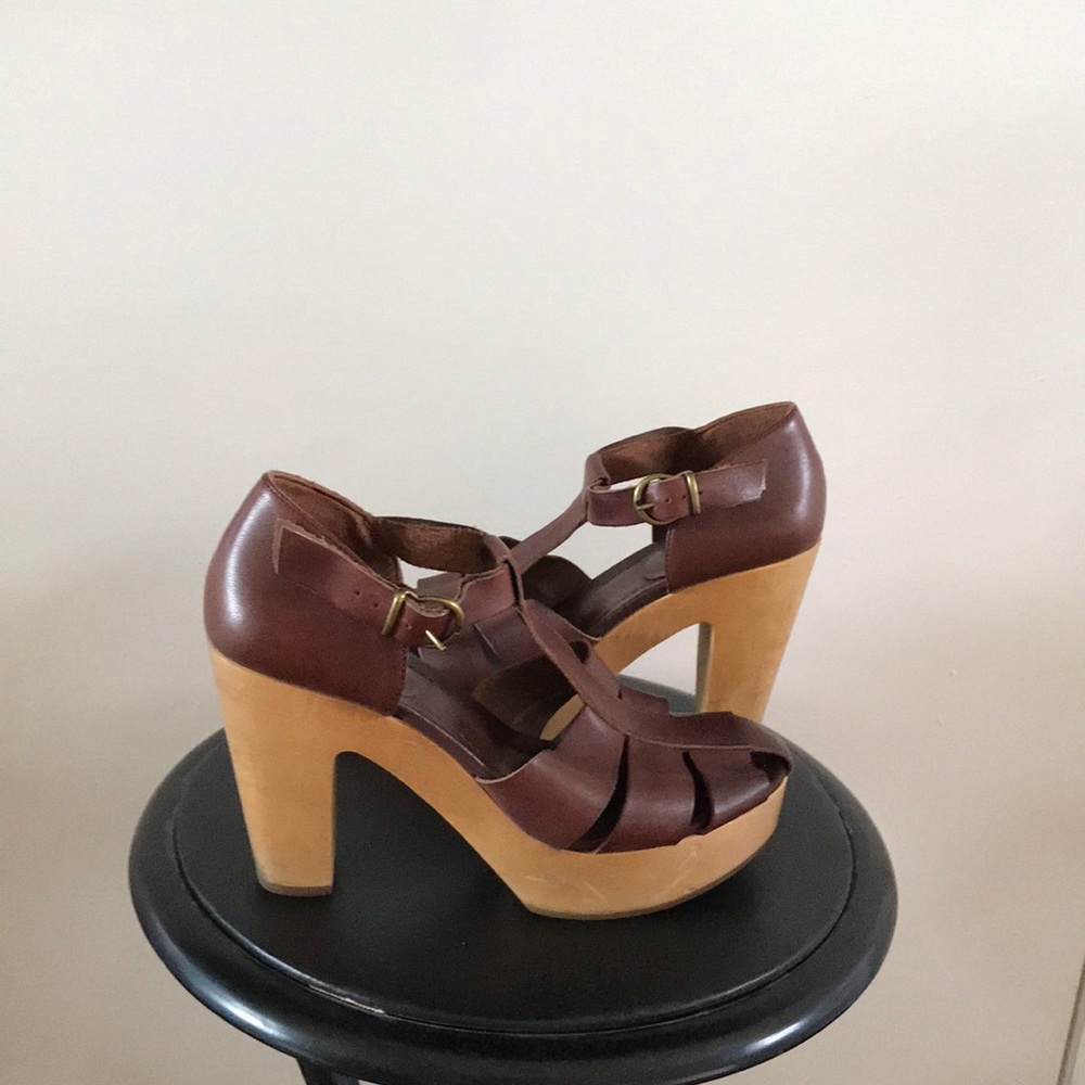 Madewell 1937 Cognac Brown Chunky Platforms Sz 7